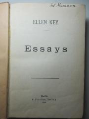 17 G 252 : Essays (1899)