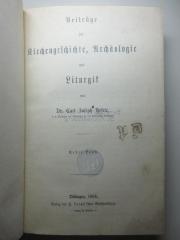 18 B 181-1 : Beiträge zur Kirchengeschichte, Archäologie und Liturgik (1864)
