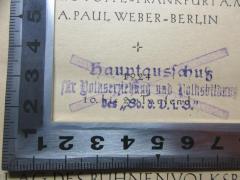 - (Hauptausschuß für Volkserziehung und Volksbildung), Stempel: Name; 'Hauptausschuß 
für Volkserziehung und Volksbildung
des [?]'. 