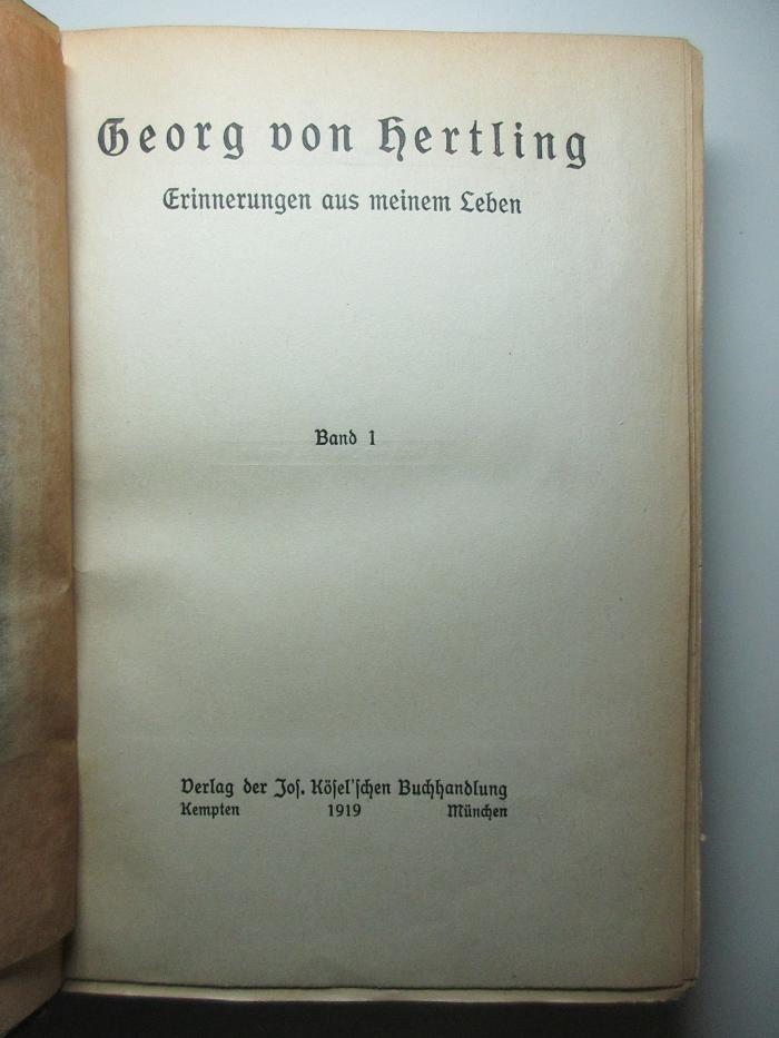 8 F 450-1 : Erinnerungen aus meinem Leben (1919)