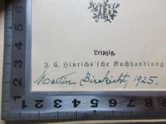 - (Birckicht, Martin), Von Hand: Autogramm; 'Martin Birckicht, 1925.'. 