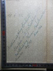 - (Birckicht, Johannes;Birckicht, Martin), Von Hand: Name, Ortsangabe, Datum, Widmung; 'Martinus and Johnny Birckicht.
New York 16. N.Y. Brooklyn N.Y.
East Strandsburg[?], P[?] Nord Amerika.
Januar 1925 May, 1929. März 1933.'. 