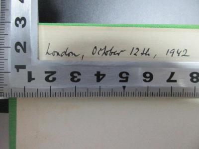 - (Sova, Milos), Von Hand: Ortsangabe, Datum; 'London, Oktober 12th, 1942'. ;18 G 590 : The triumph of the Dalton Plan (1940)