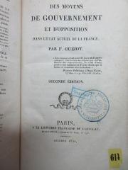38/69/1399(8) : Des moyens de gouvernement et d'opposition dans l'état actuel de la France (1821)