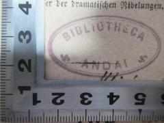 - (Bibliotheca Andai), Stempel: Name, Notiz; 'Bibliotheca Andai'. 