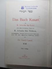 Kc 10 Jud Lev 4a ausgesondert: Das Buch Kusari des R. Jehūdā ha-Levi nach dem hebr. Texte des Jehūdā Ibn-Tibbōn (1909)