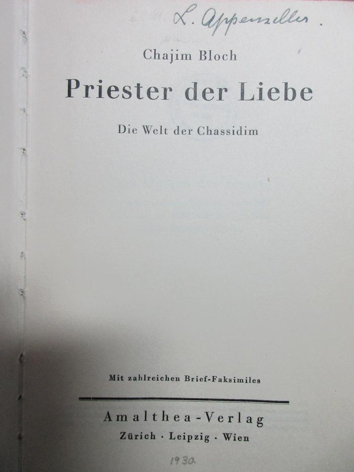 18 P 221 : Priester der Liebe : Die Welt der Chassidim (1930)