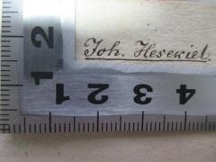 - (Hesekiel, Joh.), Von Hand: Autogramm; 'Joh. Hesekiel.'. 