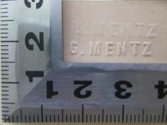 - (Mentz, G.), Prägung: Name; 'G. Mentz'. 