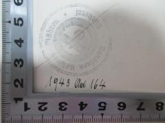 - (Rundfunk Böhmisch-Mähren Bücherei), Stempel: Emblem, Name, Ortsangabe; 'Rundfunk Böhmisch-Mähren Bücherei'. 