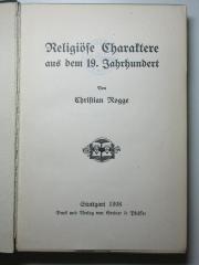 9 B 190 : Religiöse Charaktere aus dem neunzehnten Jahrhundert (1908)