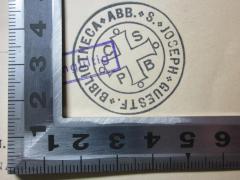 - (Abb. S. Joseph Guestf. Bibliotheca), Stempel: Emblem, Initiale, Name; 'Abb. S. Joseph Guestf. Bibliotheca
CS
PB'. 