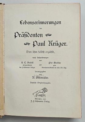 2 F 102-1 : Lebenserinnerungen des Präsidenten Paul Krüger : von ihm selbst erzählt (1902)