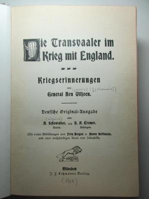 2 F 102-2 : Die Transvaaler im Krieg mit England : Kriegserinnerungen (1902)