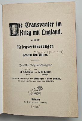 2 F 102-2 : Die Transvaaler im Krieg mit England : Kriegserinnerungen (1902)