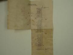 - (Frey, Gertrud), Papier: Lesezeichen, Annotation, Notiz; 'Scheck-Ausgang (...)'. 