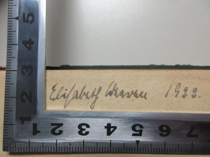 -, Von Hand: Autogramm, Datum; 'Elisabeth [?] 1922.';2 F 801<a> : Preußen und Deutschland im 19. und 20. Jahrhundert : historische und politische Aufsätze (1918)</a>