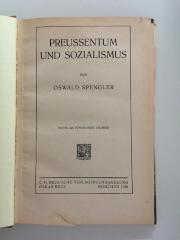 Bc 657 (ausgeschieden) : Preußentum und Sozialismus (1920)