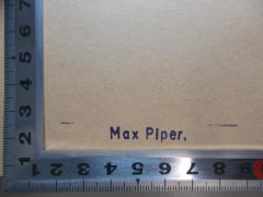- (Piper, Max), Stempel: Name; 'Max Piper.'. 