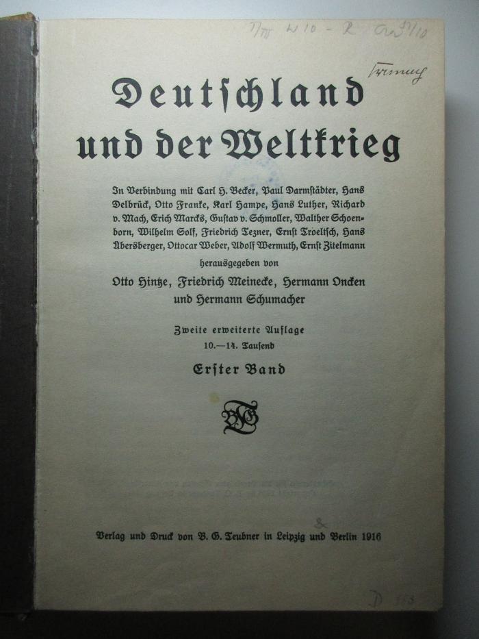 2 F 58&lt;2&gt;-1 : Deutschland und der Weltkrieg (1916)