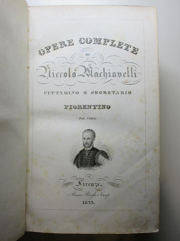 2 F 236 : Opere complete di Niccolò Machiavelli (1833)