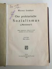Ba 17 / 10a 1 (ausgesondert) : Der proletarische Sozialismus ("Marxismus"). Die Lehre. (1924)