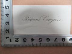 - (Congreve, Richard), Etikett: Name; 'Richard Congreve.'. 