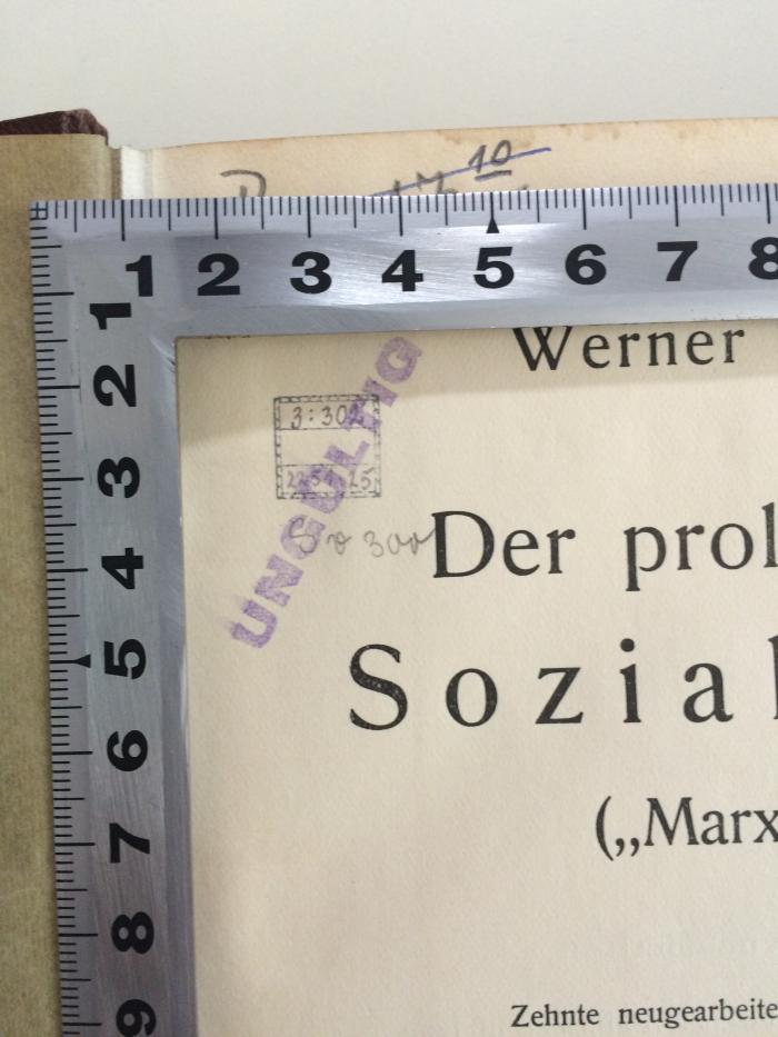 Ba 17 / 10a 1 (ausgesondert) : Der proletarische Sozialismus ("Marxismus"). Die Lehre. (1924);-, Stempel: -; '3:302 2251:25'