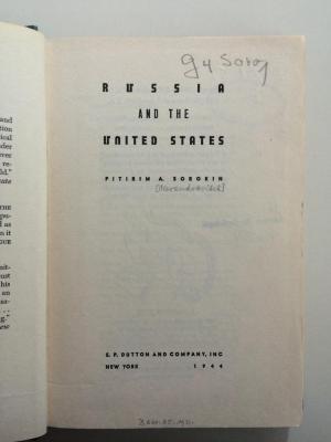 G4 SORO 1 (ausgesondert) : Russia and the United States (1944)