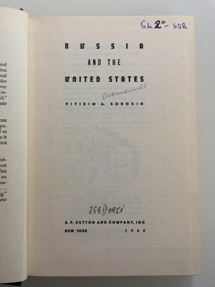 SU 2a Sor (ausgeschieden) : Russia and the United States (1944)