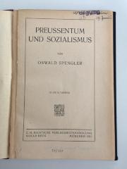 Bc 657 *
(ausgeschieden) : Preußentum und Sozialismus (1921)