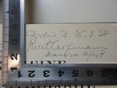 - (Hofmann, Kurt), Von Hand: Ortsangabe, Autogramm, Datum; 'Berlin, d. 25.9.24
Kurt Hofmann
Hansa Ufer 7'. 