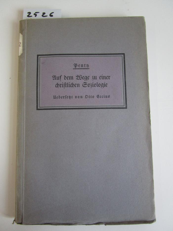 MB 4922: Auf dem Wege zu einer Christlichen Soziologie (1924)