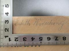 - (Wirsching, Edith), Von Hand: Autogramm; 'Edith Wirsching'. 