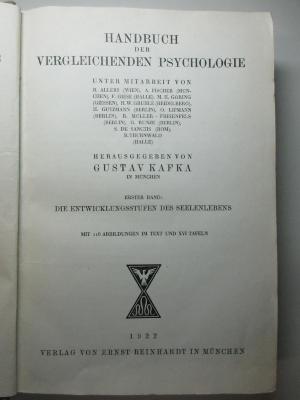 6 G 364-1 : Die Entwicklungsstufen des Seelenlebens (1922)