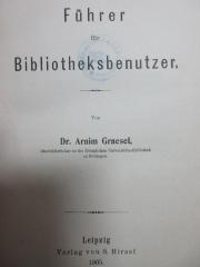 8 A 11 : Führer für Bibliotheksbenutzer (1905)