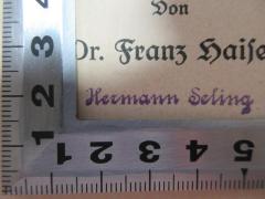 - (Seling, Hermann), Stempel: Name; 'Hermann Seling'. 