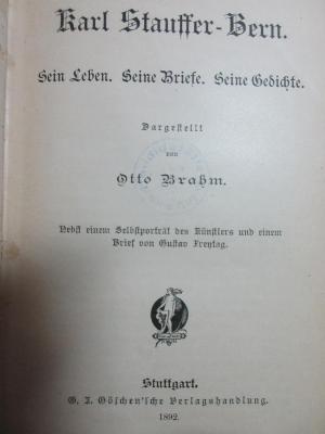 5 H 4 : Karl Stauffer-Bern : sein Leben, seine Briefe, seine Gedichte (1892)
