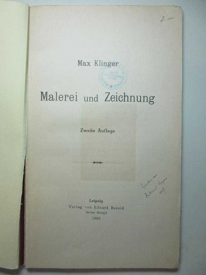 7 H 146&lt;2&gt; : Malerei und Zeichnung (1895)