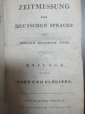 5 L 347-7 : Zeitmessung der deutschen Sprache (1802)