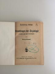 A2/SIM 117 (ausgeschieden) : Grundfragen der Soziologie (Individuum und Gesellschaft) (1917)