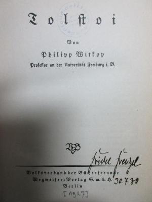 5 O 11 : Tolstoi (1927)