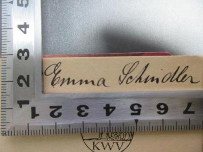 - (Schindler, Emma), Von Hand: Autogramm; 'Emma Schindler'. ;5 L 130 : Nicht der Mörder, der Ermordete ist schuldig : eine Novelle (1920)