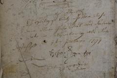 - (Weill, Juda;[...], Jusef), Von Hand: Name, Ortsangabe, Datum, Widmung; 'daß heiligeß Dich Jorre [?] sehe
dein Rebe Juda Weil aus Sachsen
dato in Rosenberieg als Rebe
Jusef [...] den 1.ten Jenuare 1794'. 
