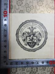 - (Bopp-Mühlhausen, Ulrich), Etikett: Wappen, Exlibris, Name; 'Ex libris Ulrich Bopp-Mühlhausen.'. 