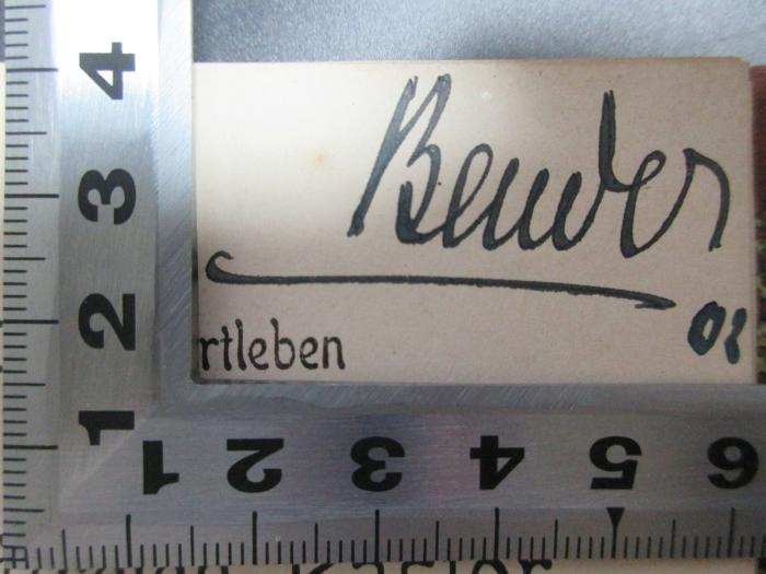 -, Von Hand: Autogramm, Nummer; 'Beuter[?]
02';5 L 40&lt;9&gt; : Vom gastfreien Pastor (1902)
