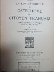 5 W 1228 : La loi naturelle : Ou, Catéchisme du citoyen français (1934)