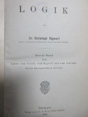 5 G 284&lt;3&gt;-1 : Die Lehre vom Urteil, vom Begriff und vom Schluss (1904)