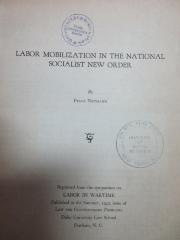 5 W 267 : Labor mobilization in the national socialist new order (1942)