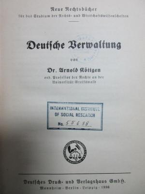 5 W 1317 : Deutsche Verwaltung (1936)